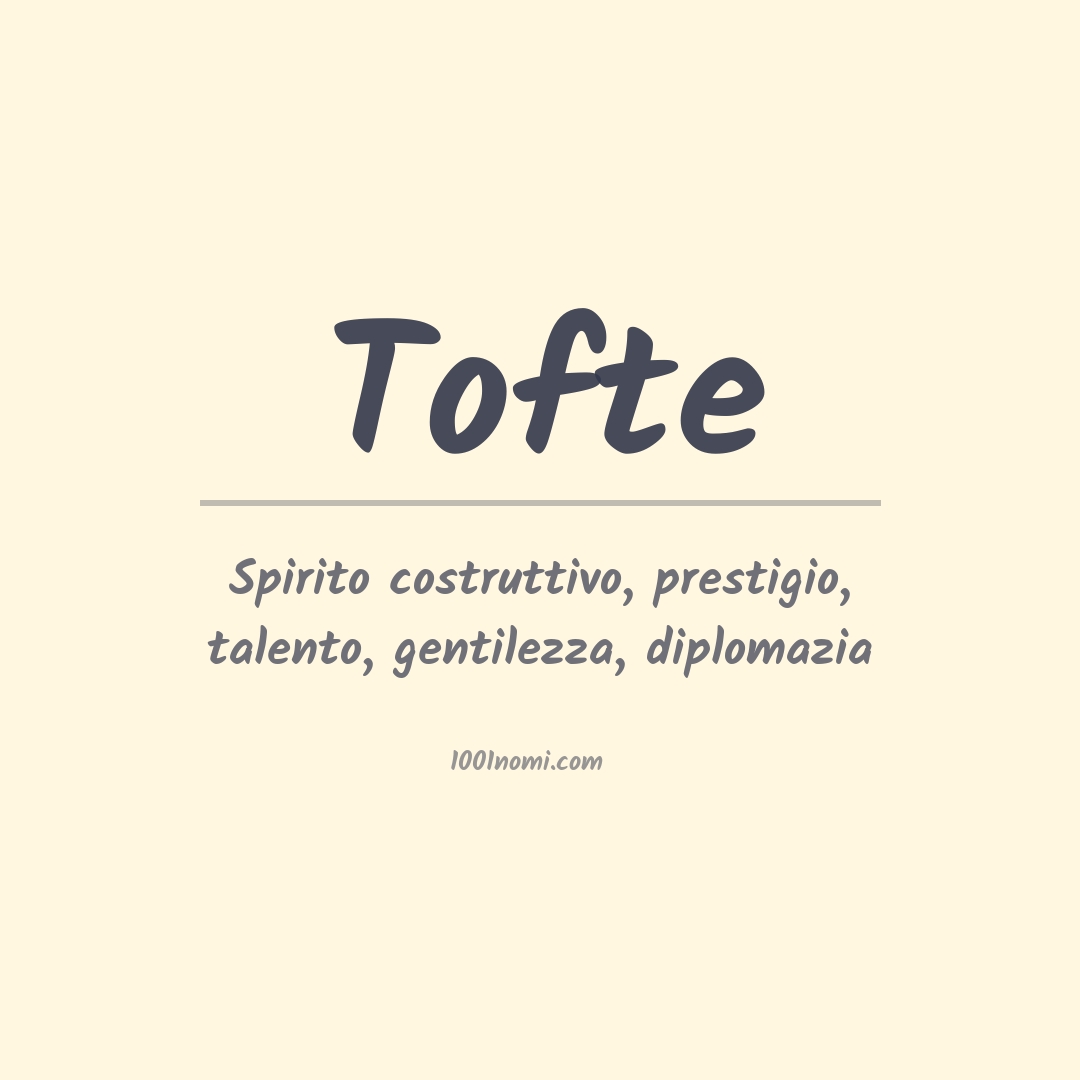 Significato del nome Tofte