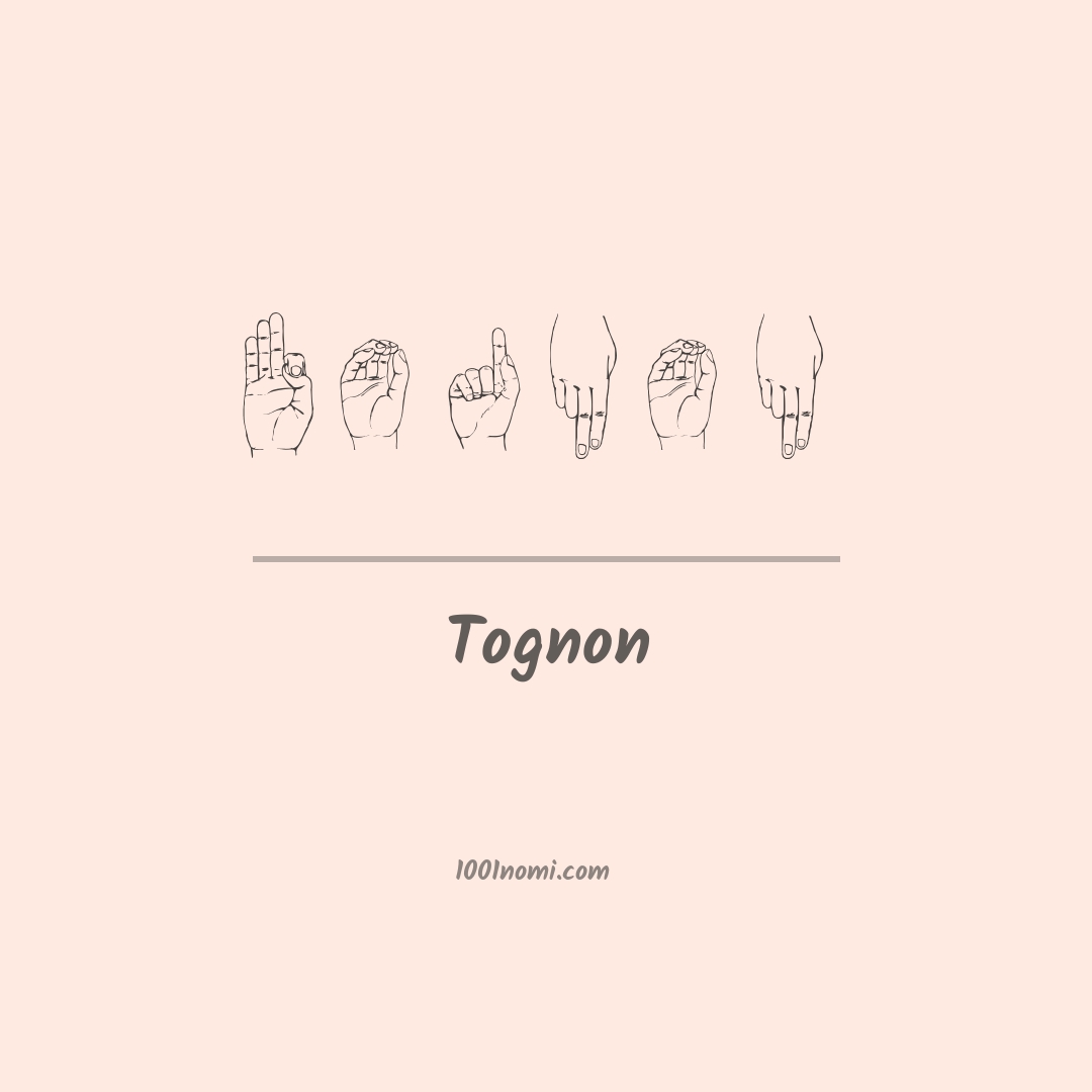 Tognon nella lingua dei segni Tognon nella lingua dei segni