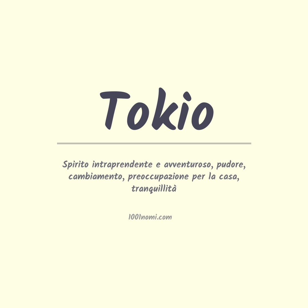 Significato del nome Tokio
