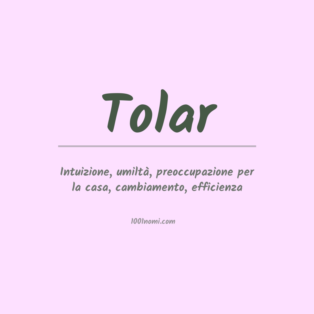 Significato del nome Tolar