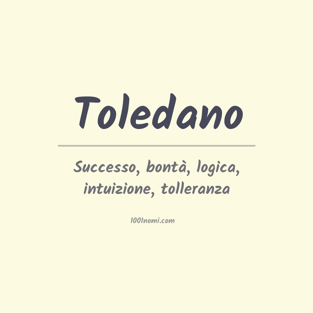 Significato del nome Toledano