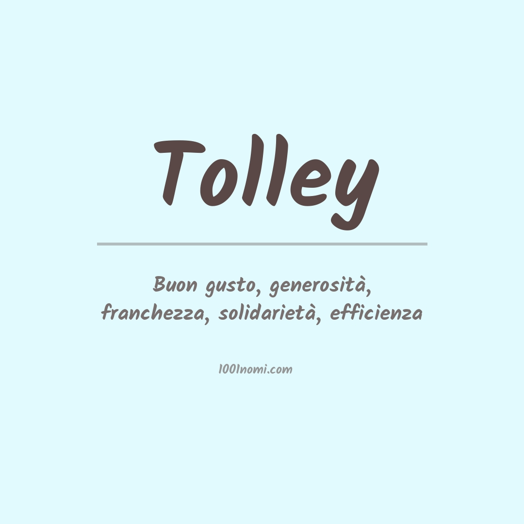 Significato del nome Tolley