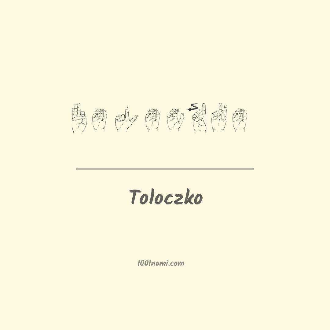 Toloczko nella lingua dei segni