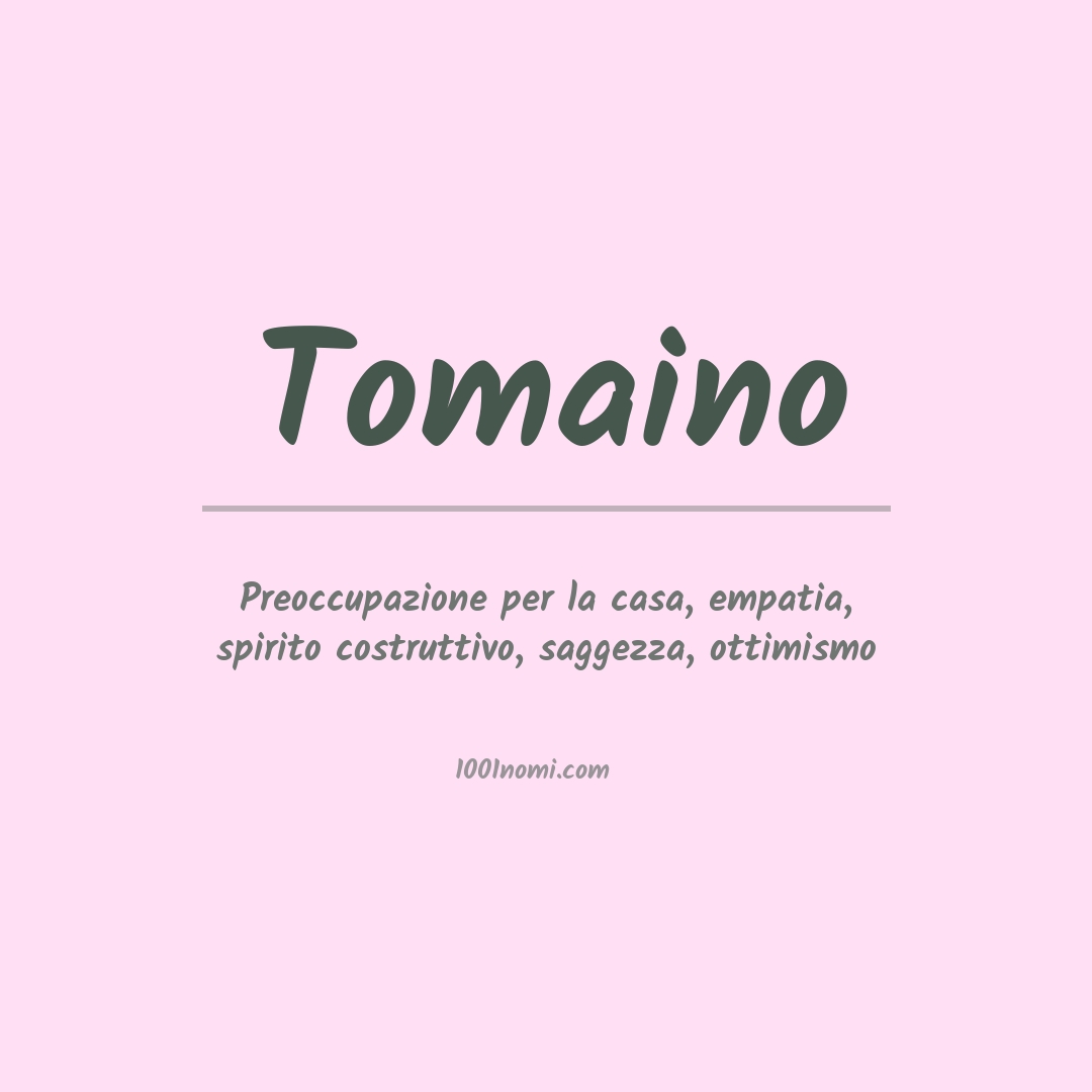 Significato del nome Tomaino