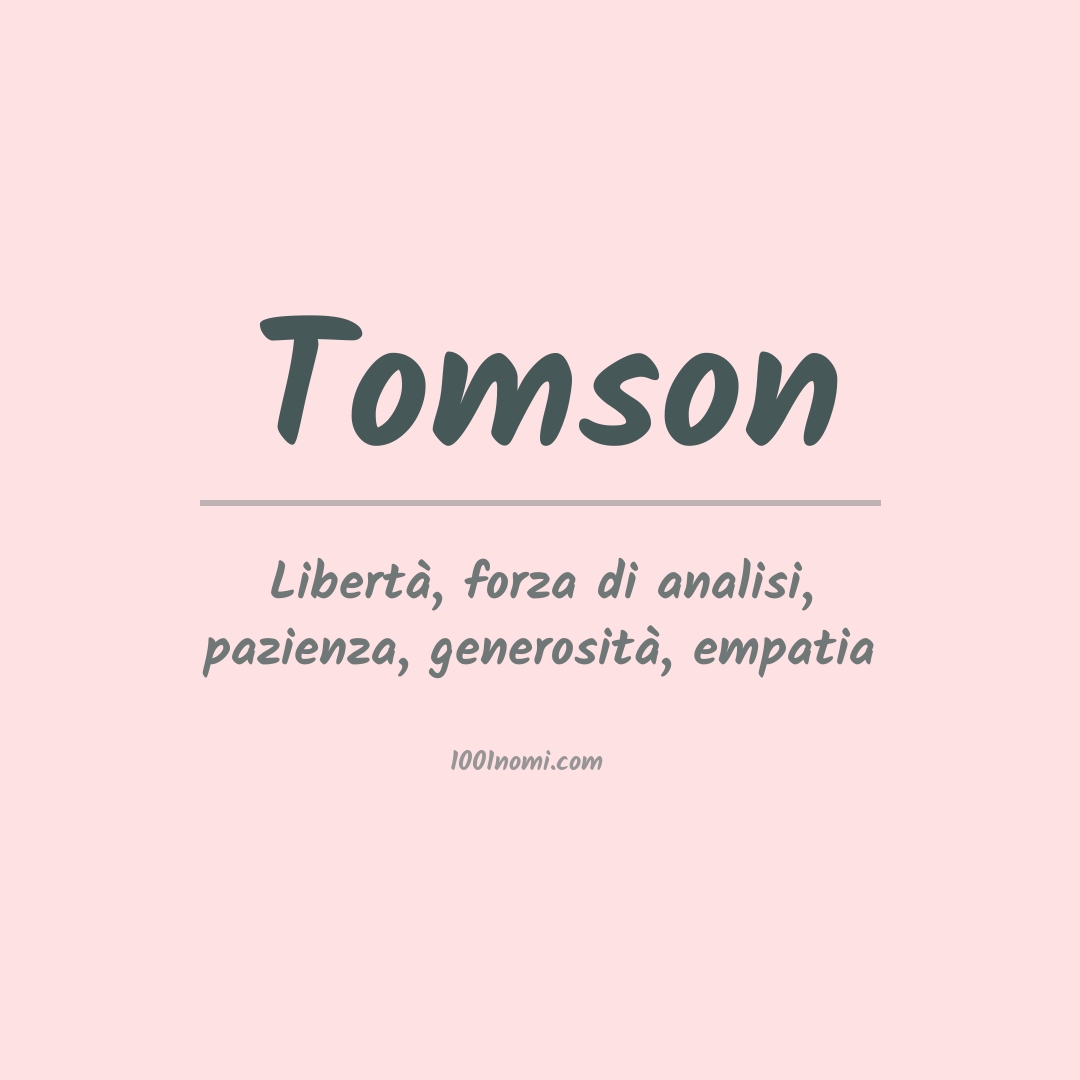 Significato del nome Tomson