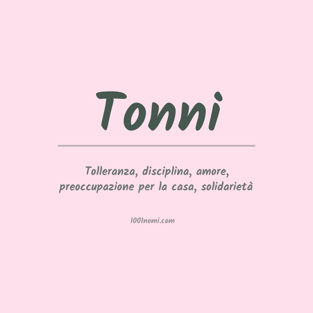 Significato del nome Tonni