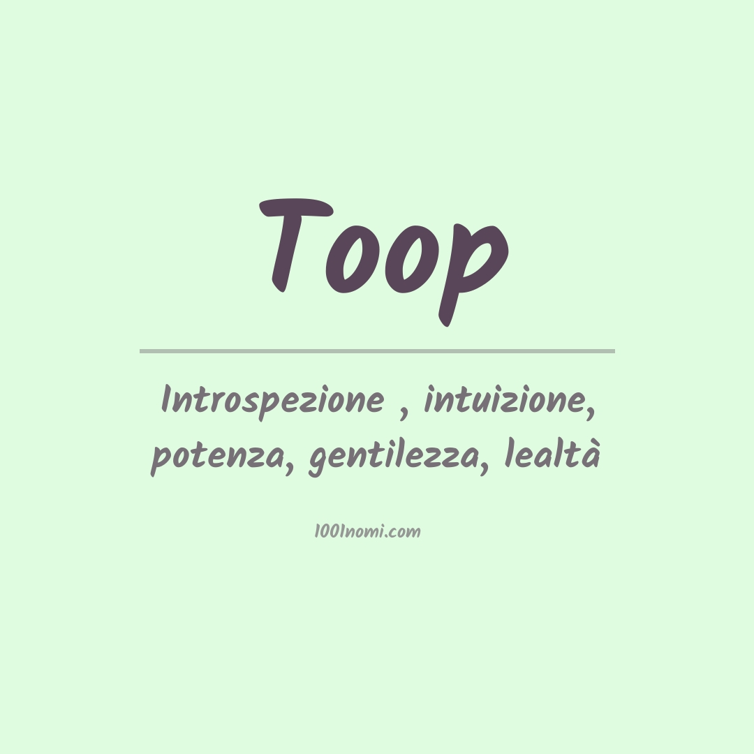 Significato del nome Toop