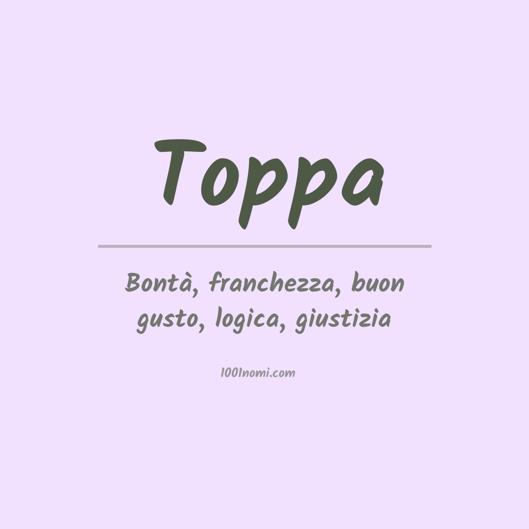 Significato del nome Toppa Significato del nome Toppa