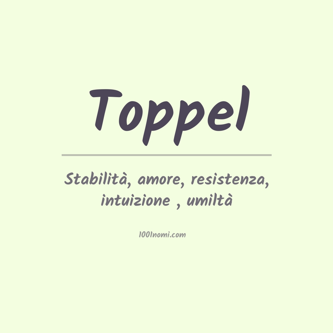 Significato del nome Toppel