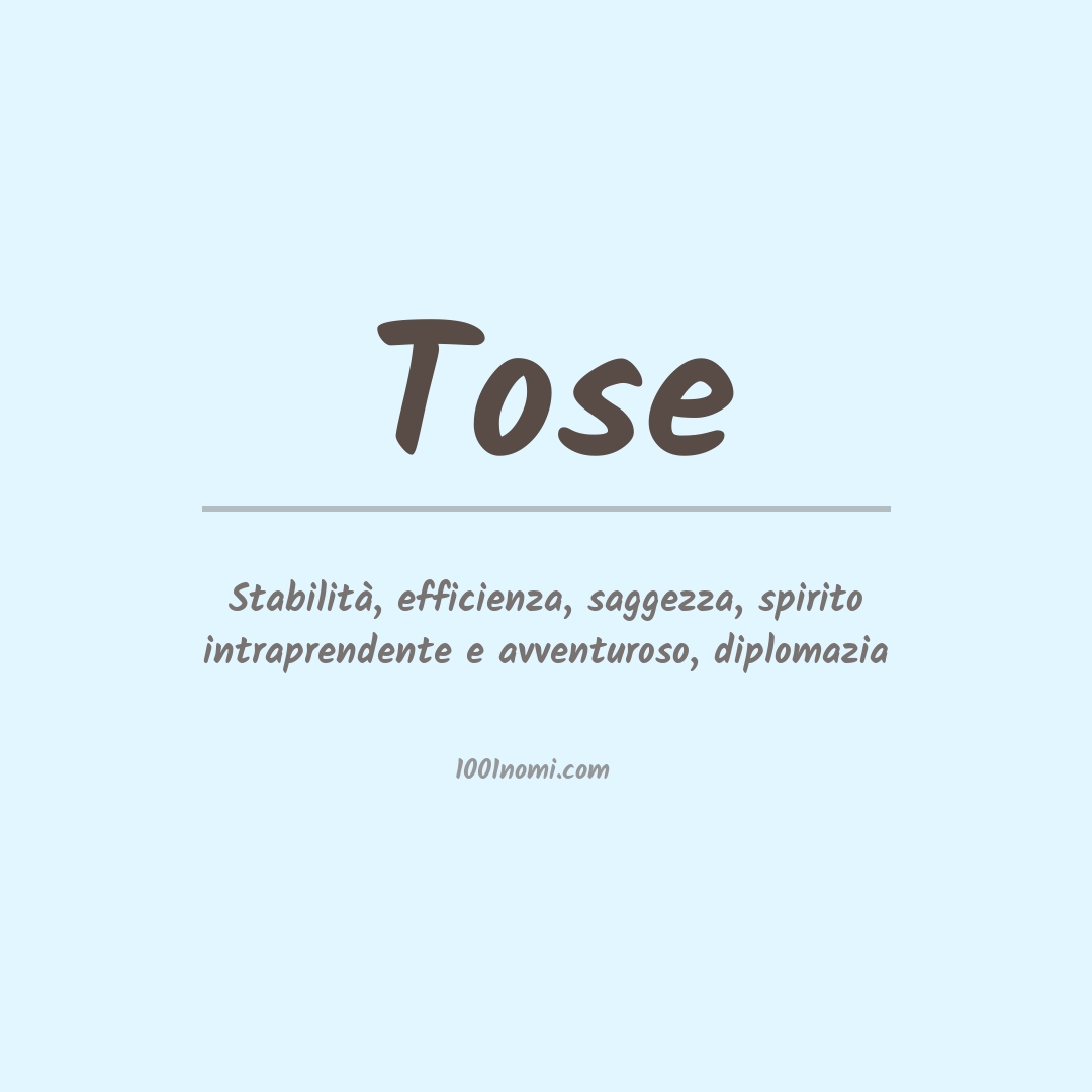 Significato del nome Tose Significato del nome Tose