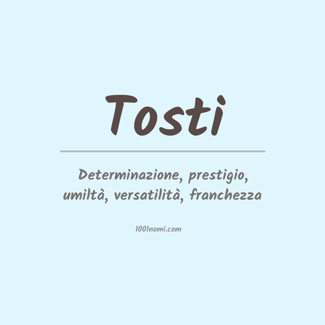 Significato del nome Tosti