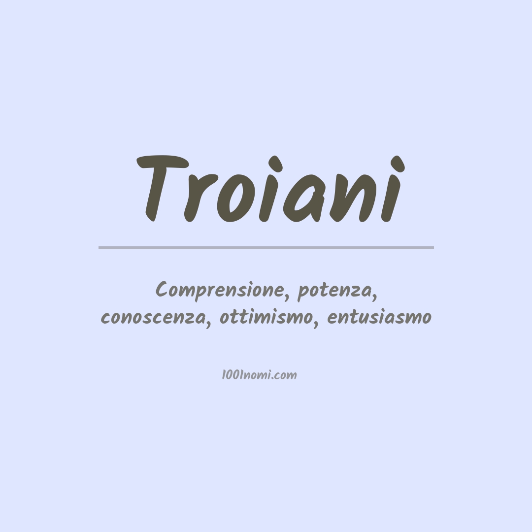 Significato del nome Troiani