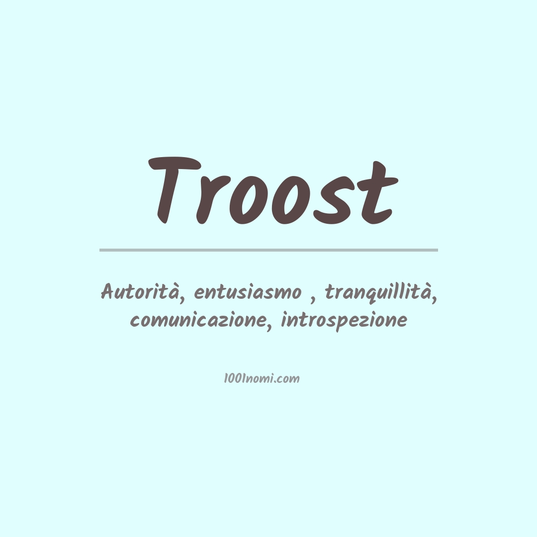 Significato del nome Troost