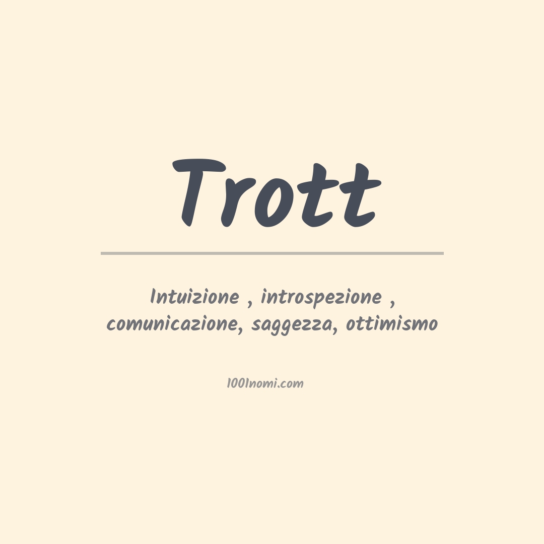 Significato del nome Trott