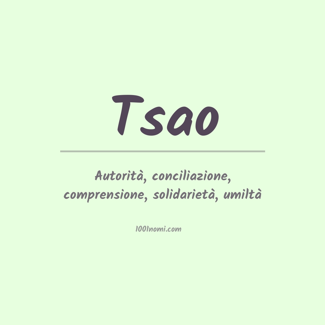 Significato del nome Tsao