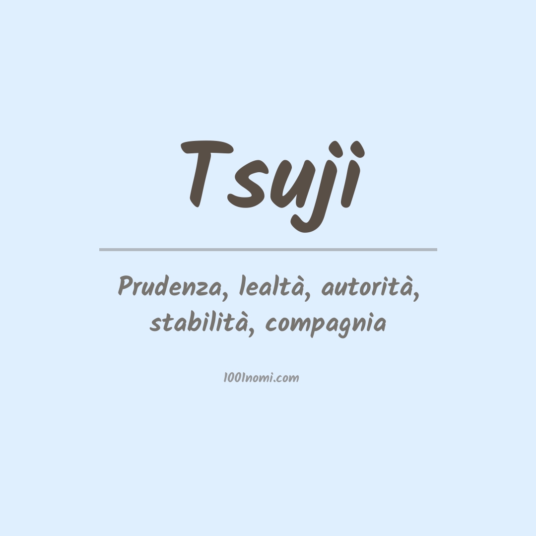 Significato del nome Tsuji