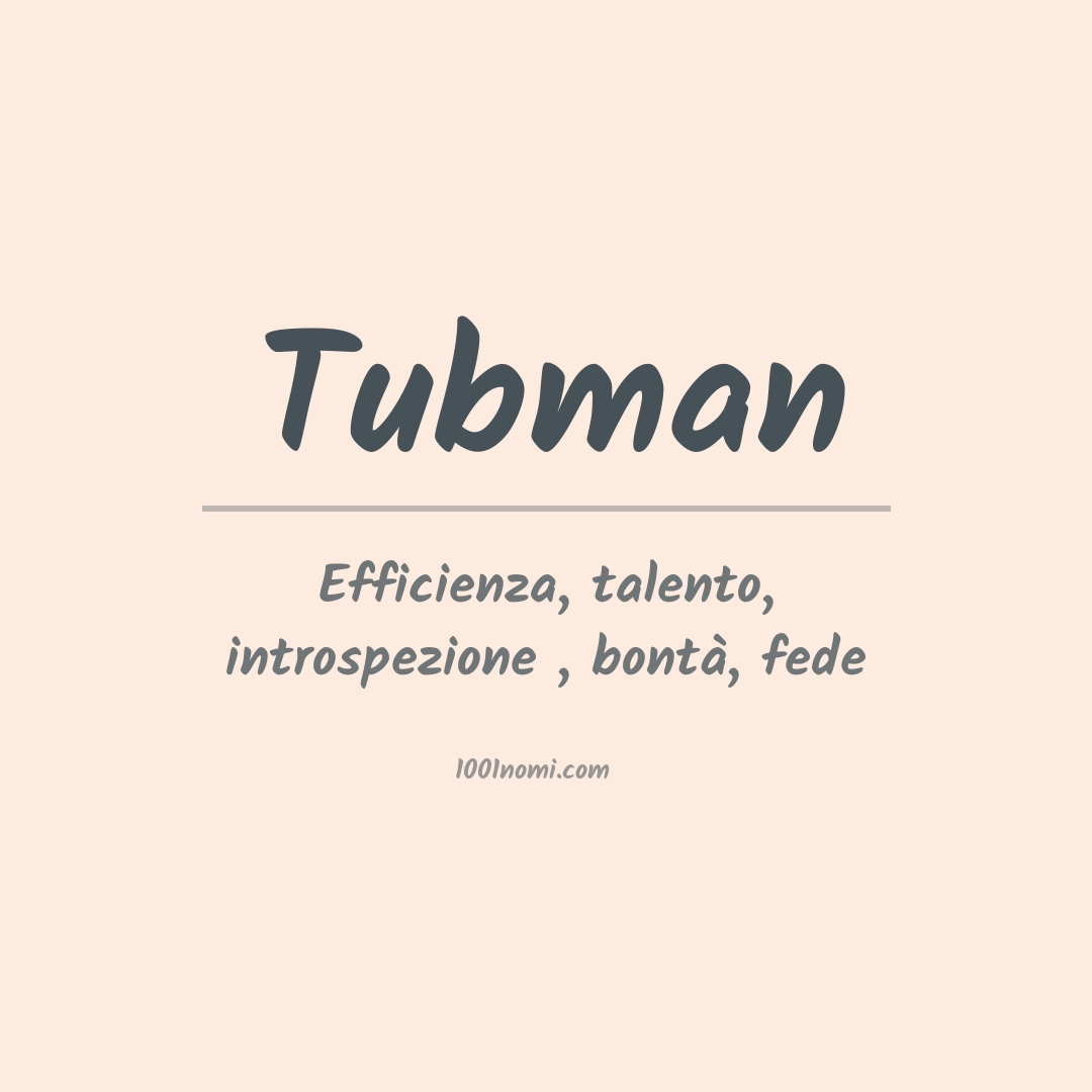 Significato del nome Tubman