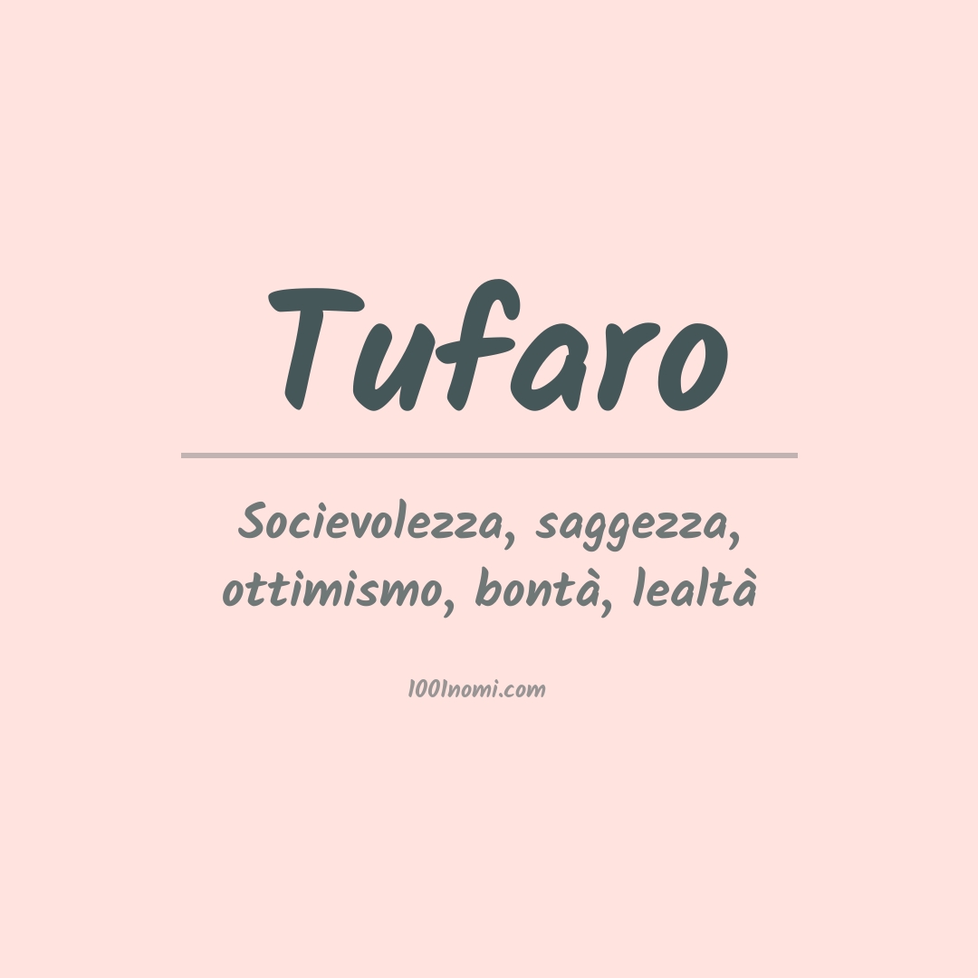 Significato del nome Tufaro