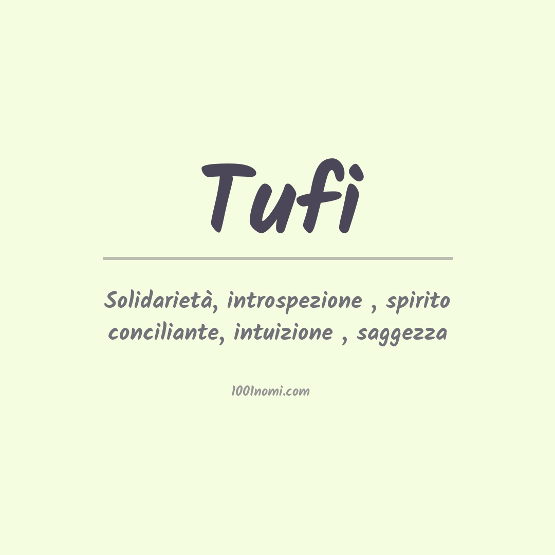Significato del nome Tufi