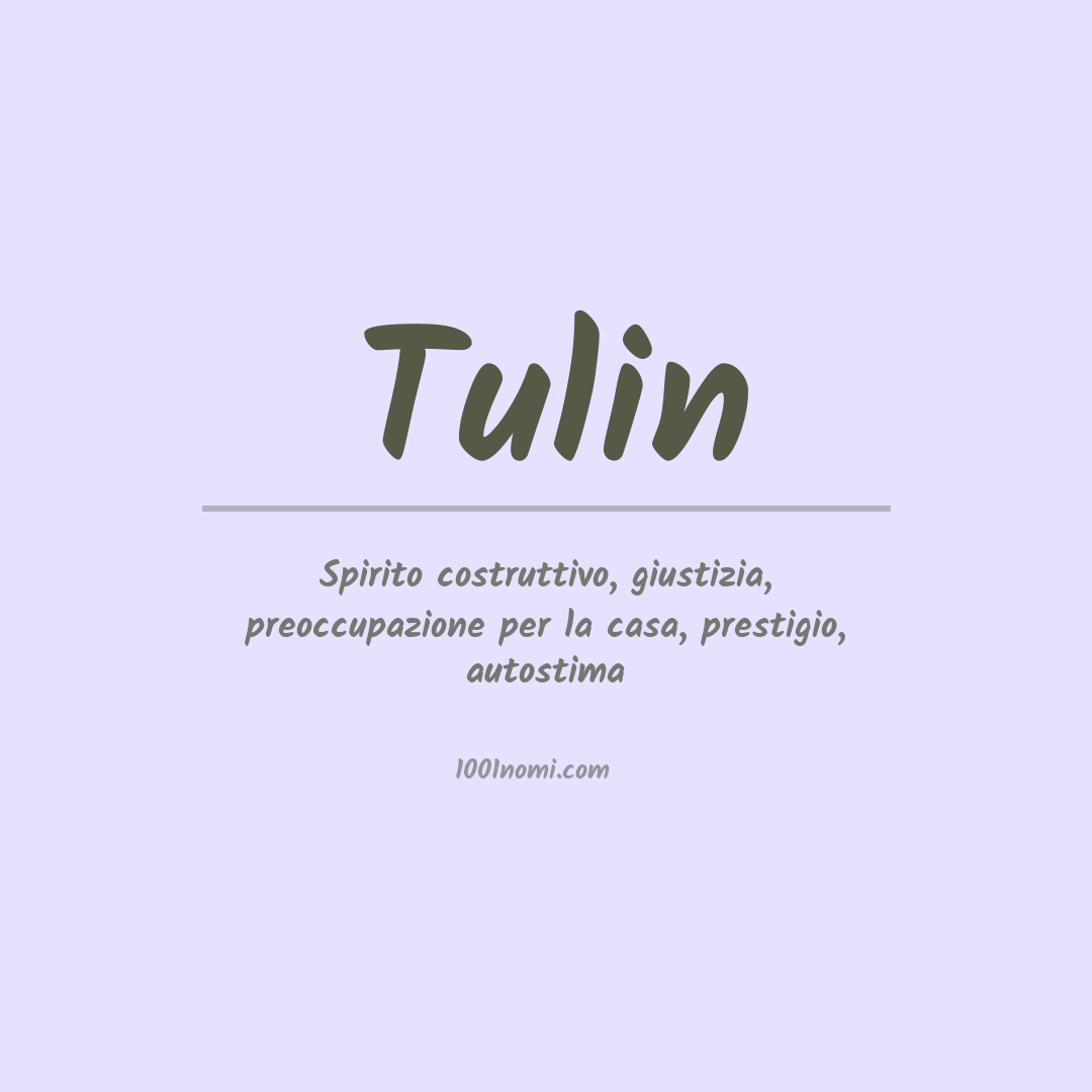 Significato del nome Tulin