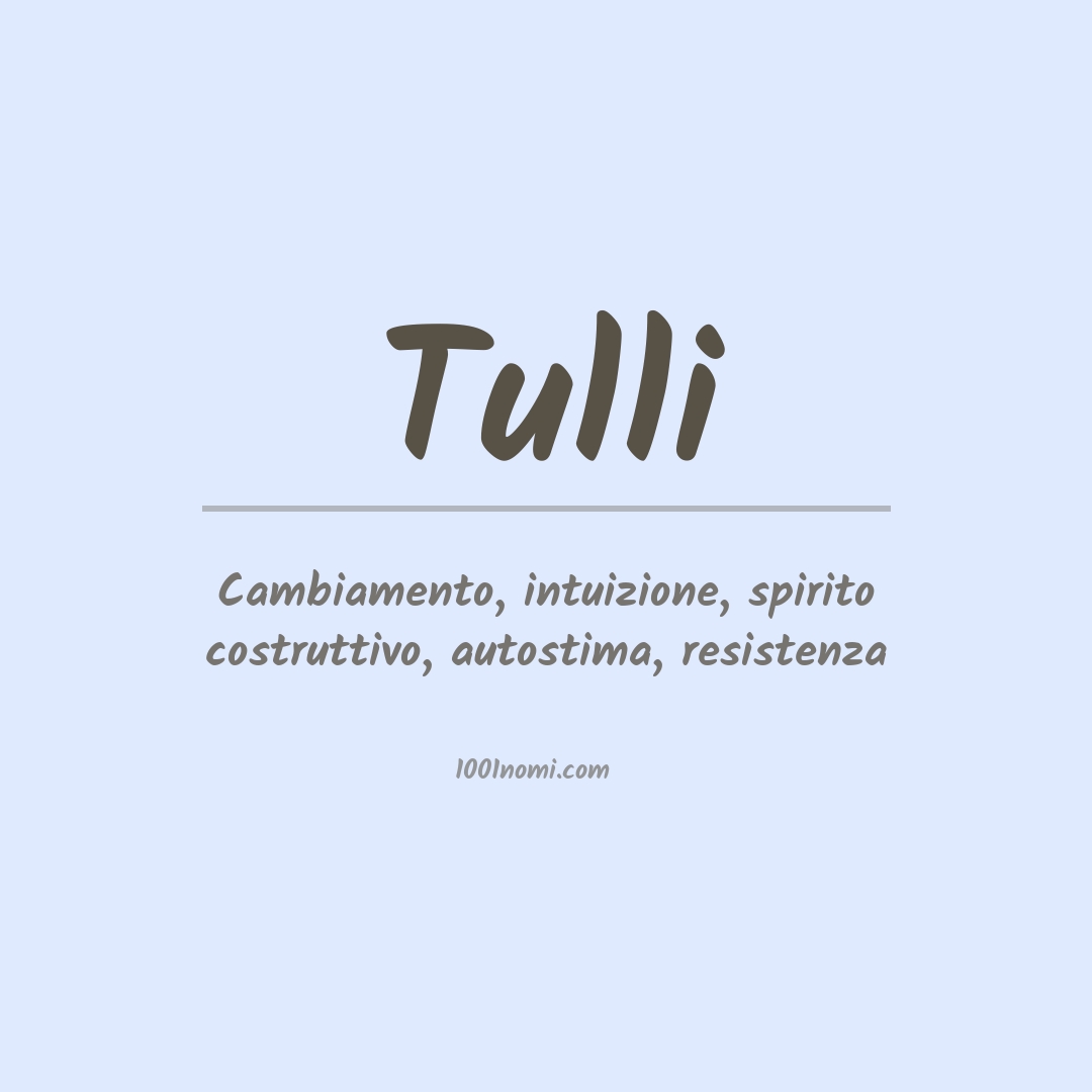 Significato del nome Tulli