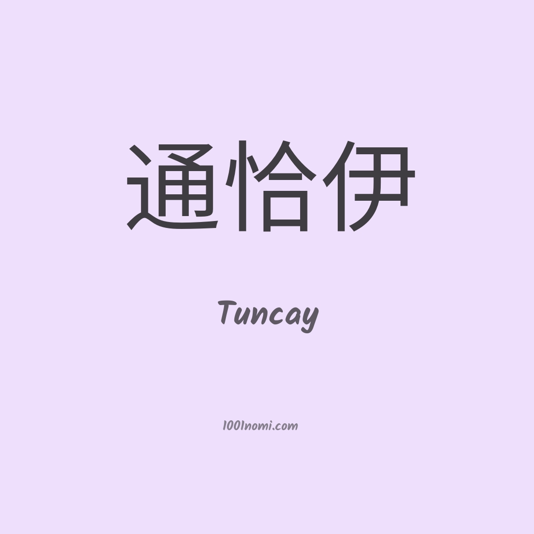 Tuncay in cinese Tuncay in cinese