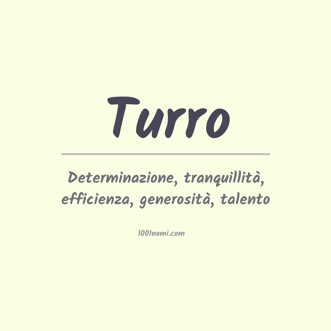Significato del nome Turro