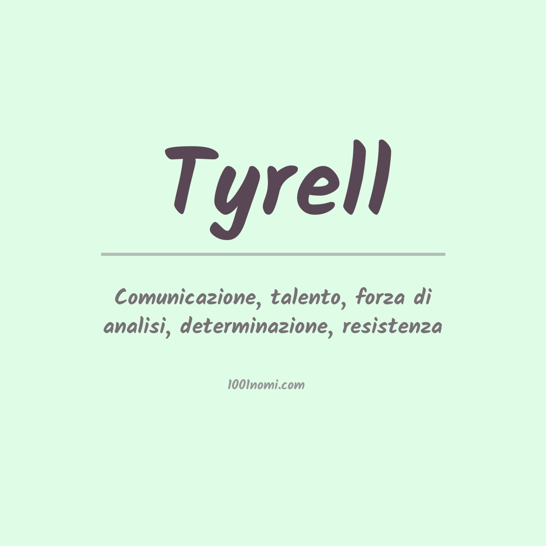 Significato del nome Tyrell