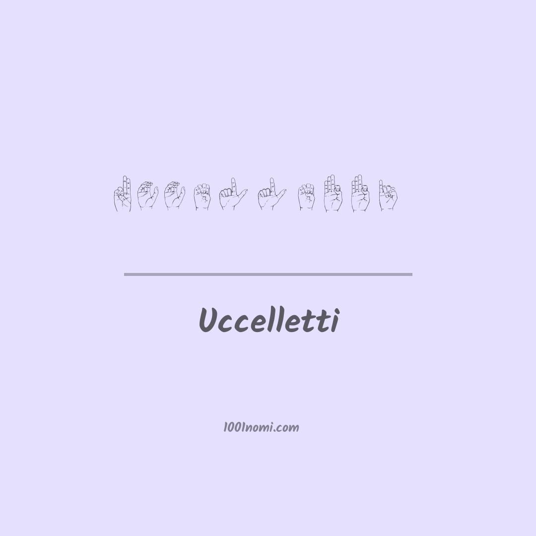 Uccelletti nella lingua dei segni