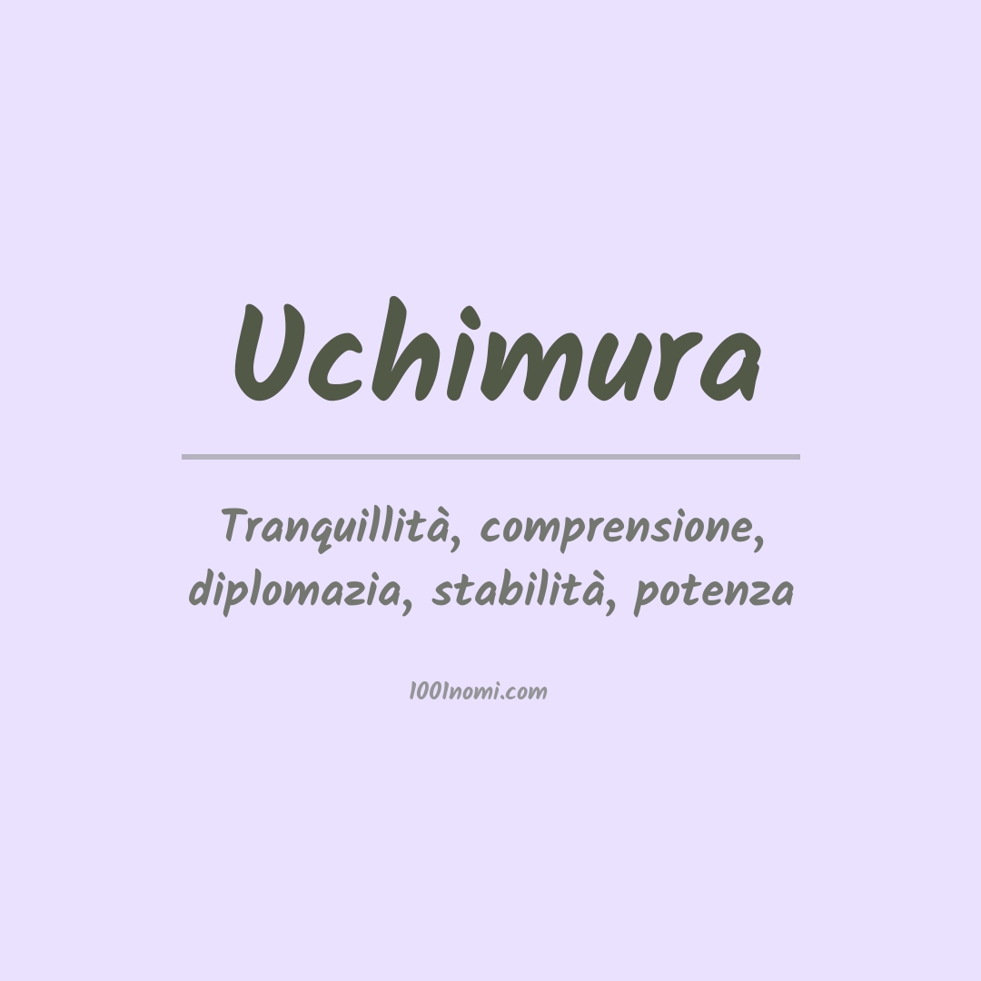 Significato del nome Uchimura