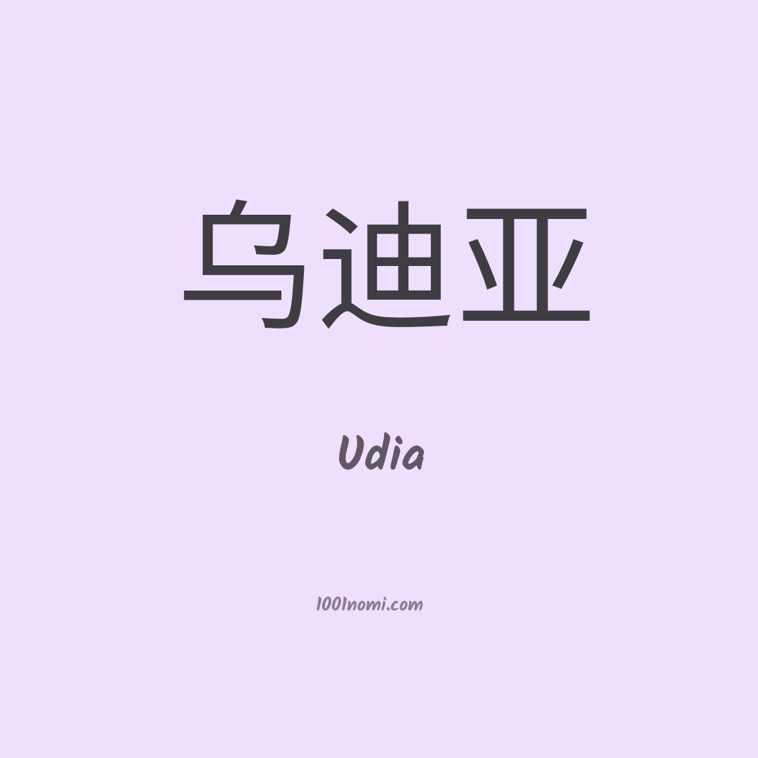 Udia in cinese