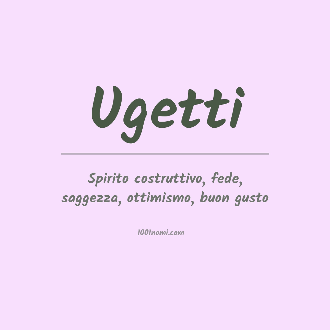 Significato del nome Ugetti Significato del nome Ugetti