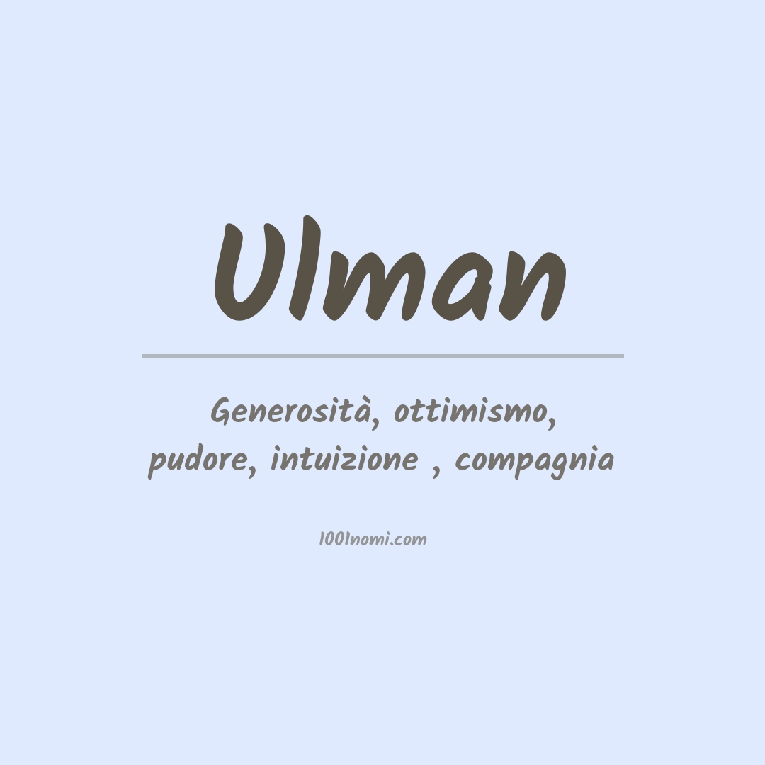 Significato del nome Ulman