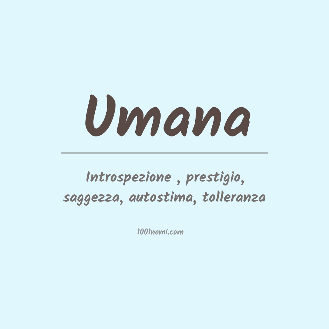 Significato del nome Umana