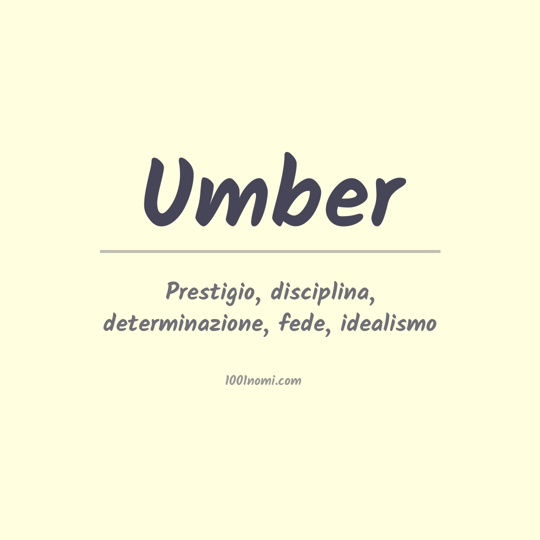 Significato del nome Umber Significato del nome Umber