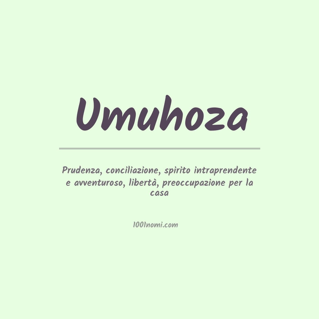 Significato del nome Umuhoza