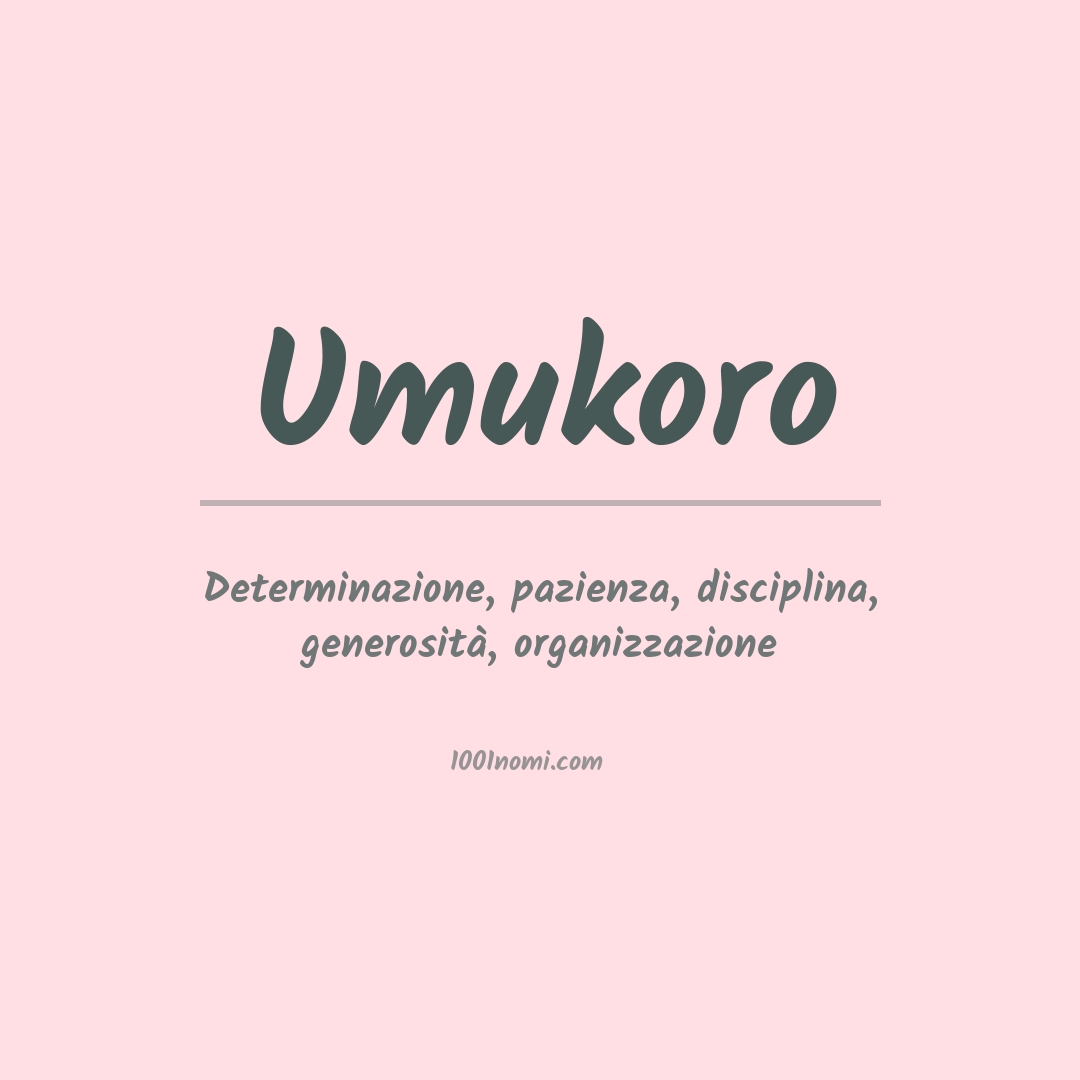 Significato del nome Umukoro