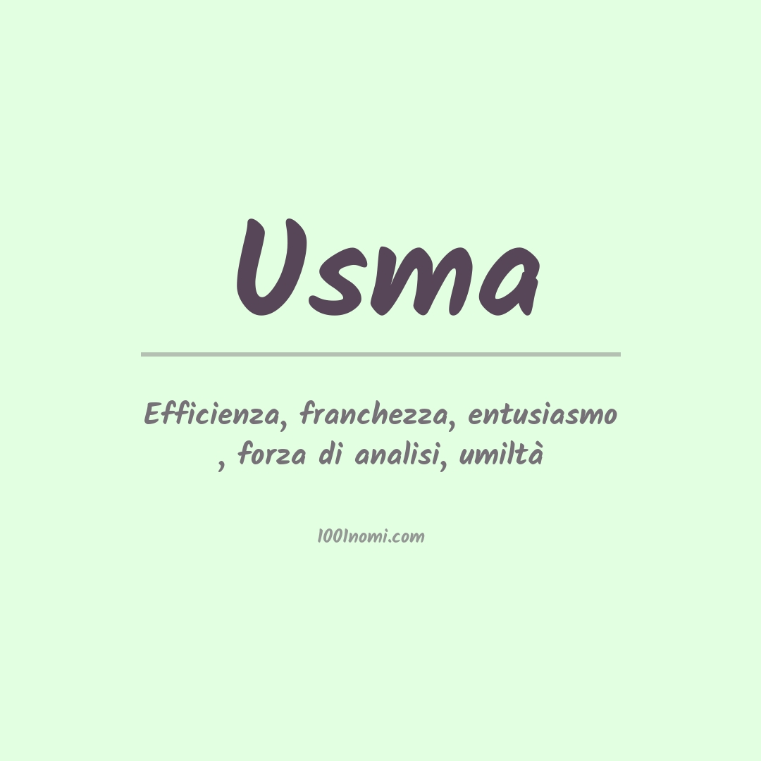 Significato del nome Usma