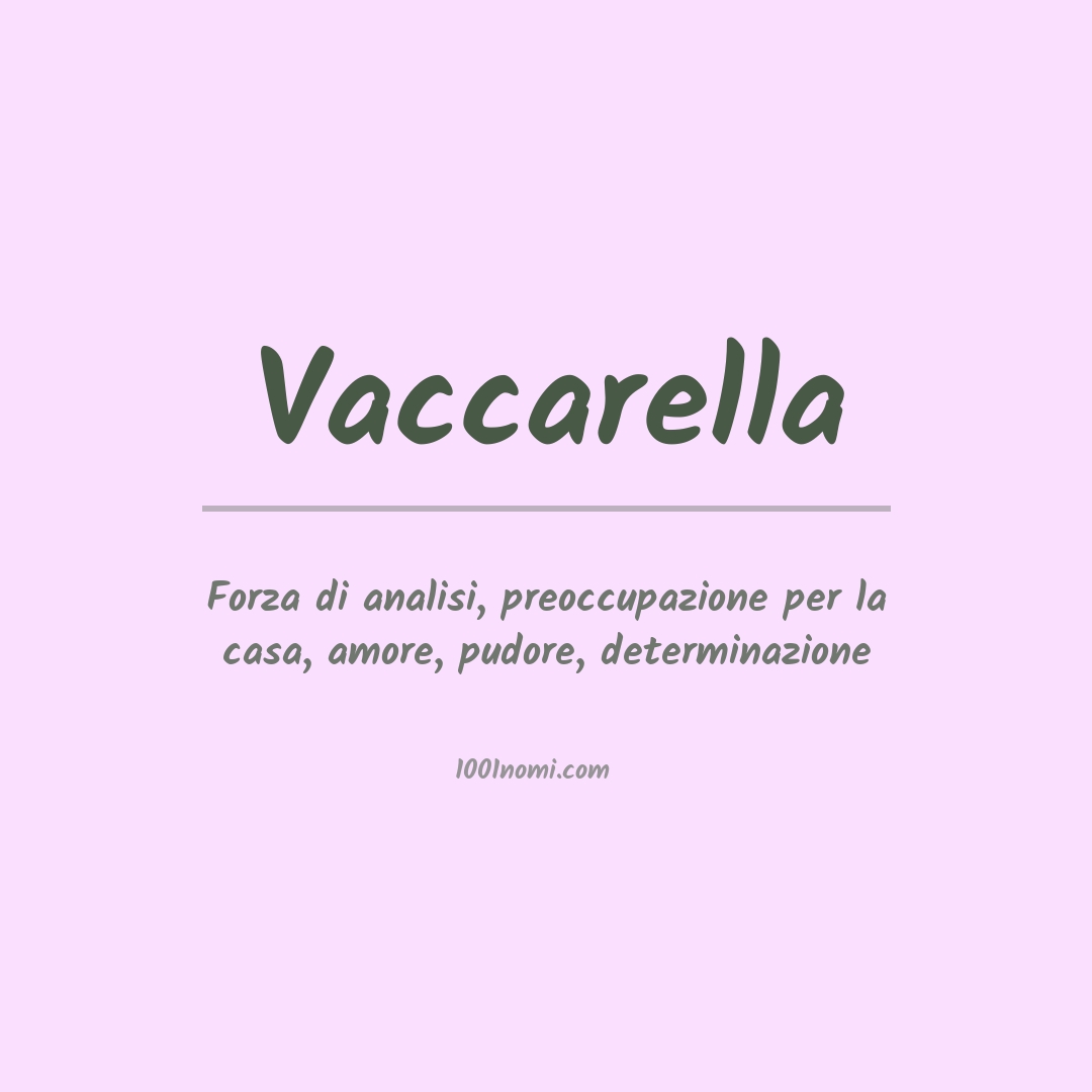 Significato del nome Vaccarella