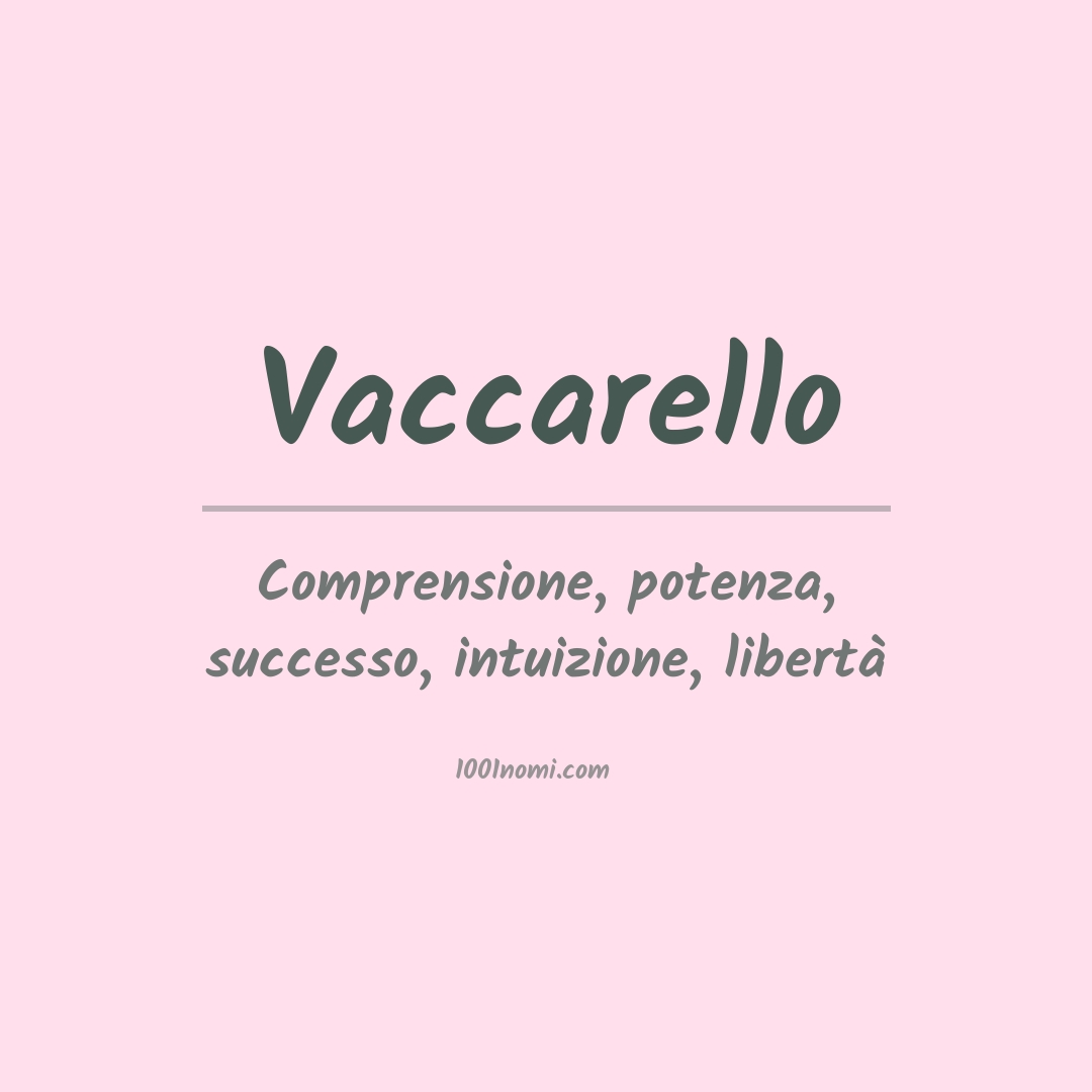 Significato del nome Vaccarello