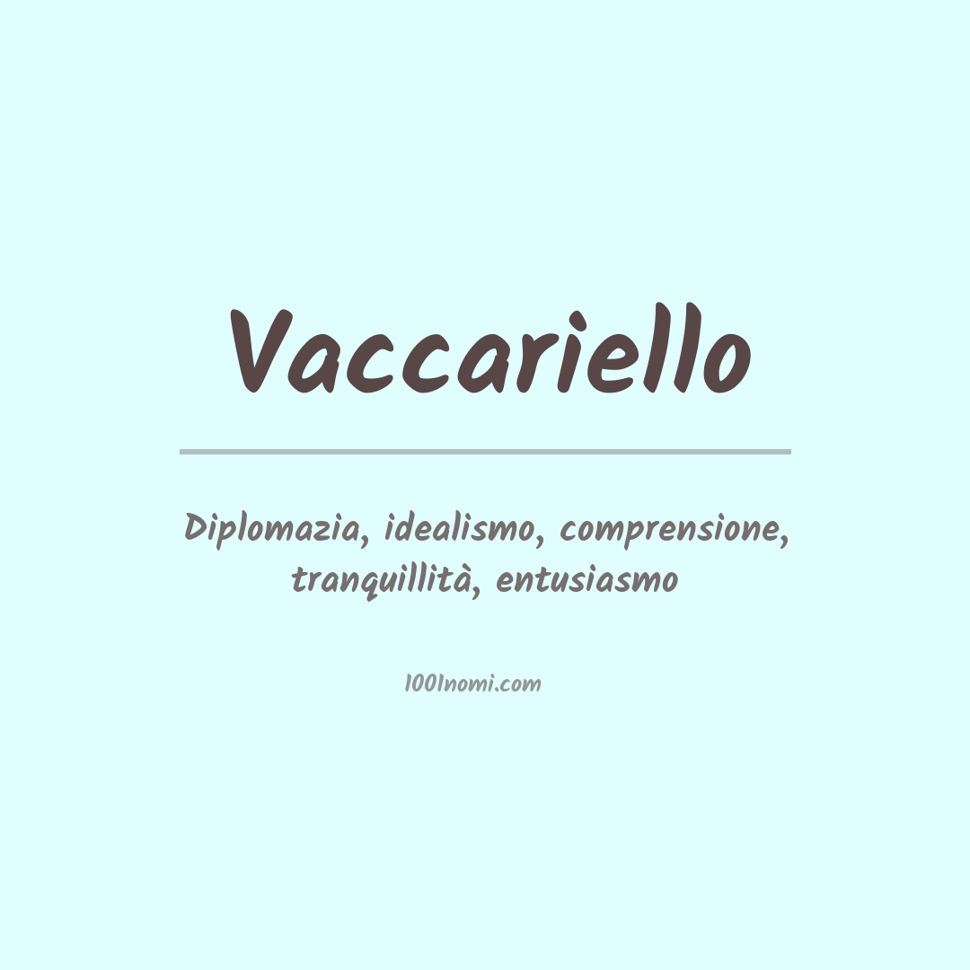 Significato del nome Vaccariello