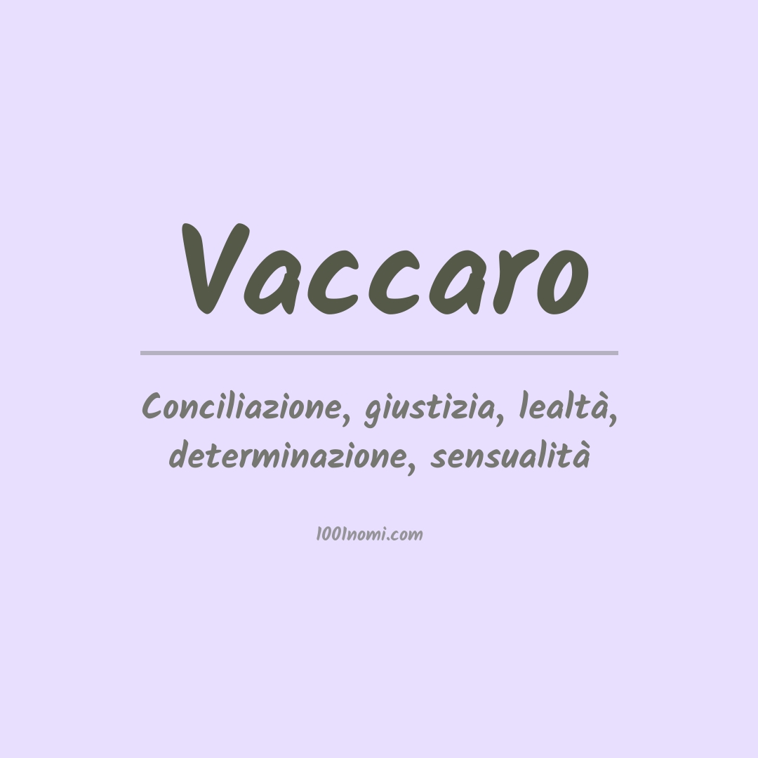 Significato del nome Vaccaro