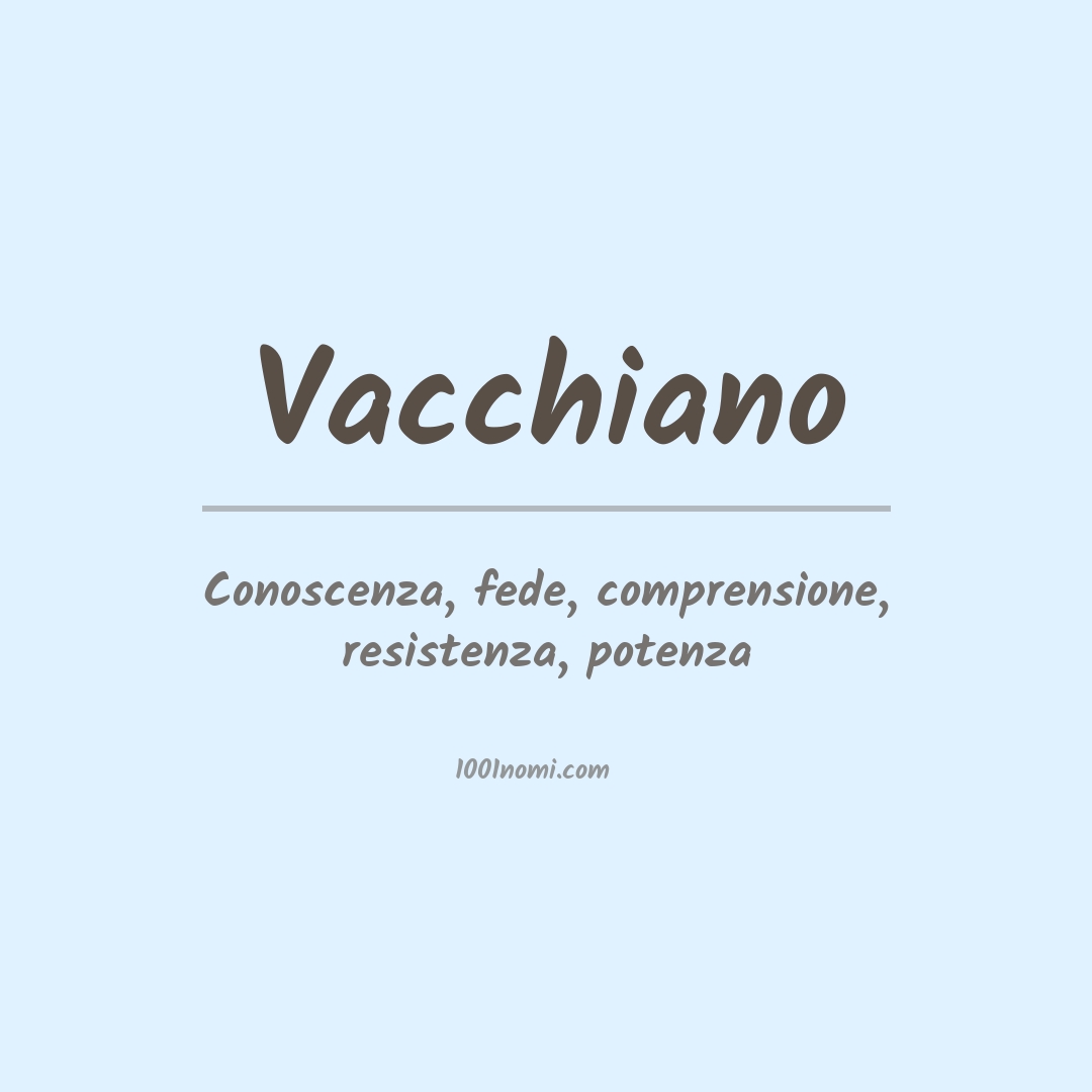 Significato del nome Vacchiano Significato del nome Vacchiano