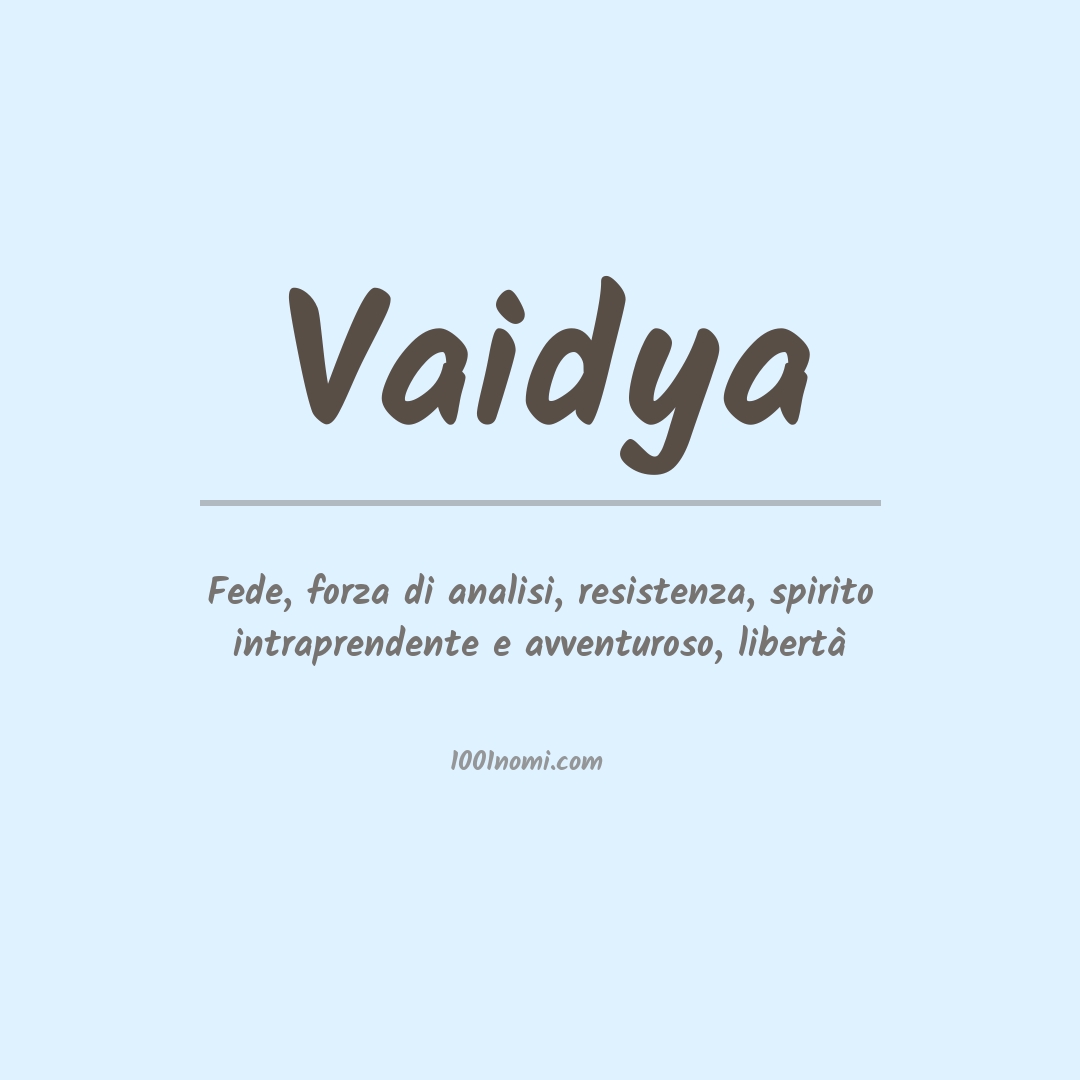 Significato del nome Vaidya