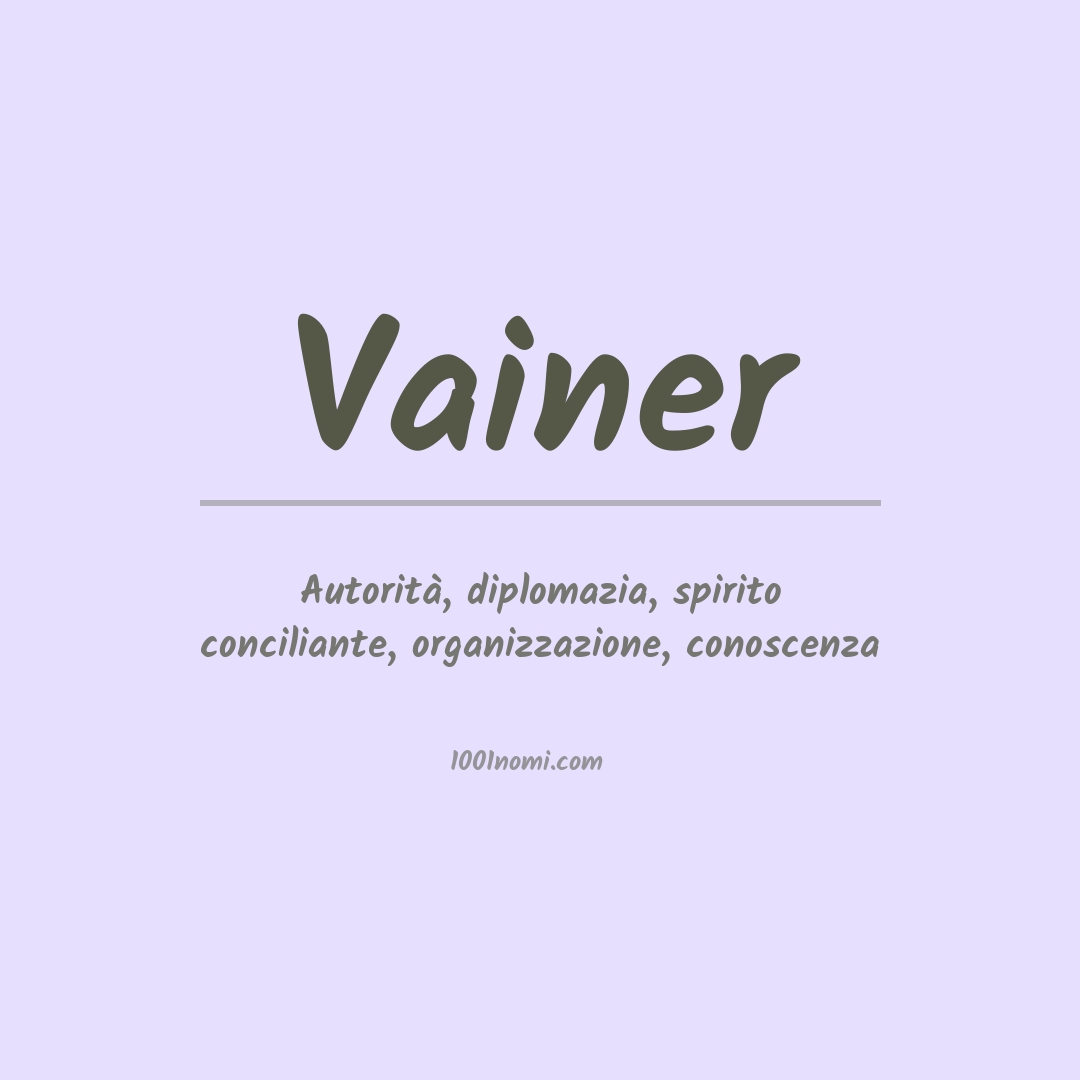 Significato del nome Vainer