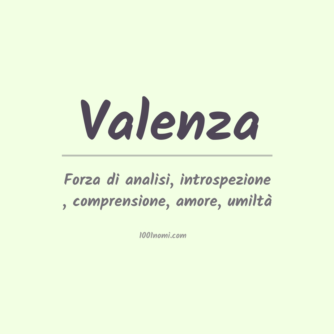 Significato del nome Valenza