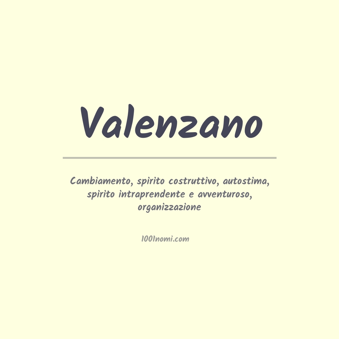 Significato del nome Valenzano