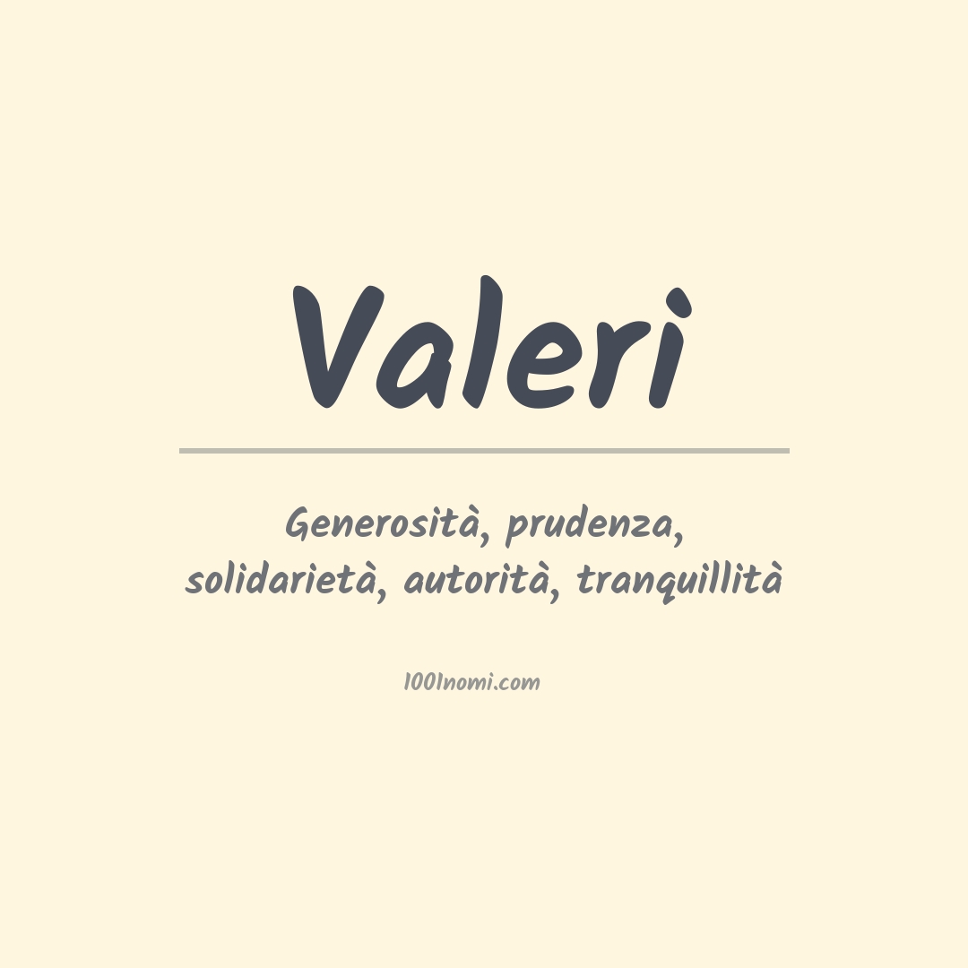 Significato del nome Valeri