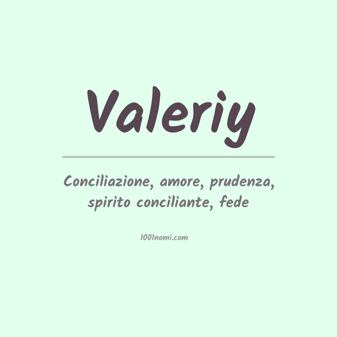 Significato del nome Valeriy