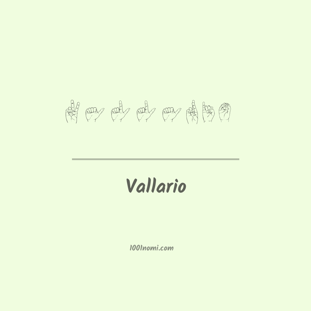 Vallario nella lingua dei segni